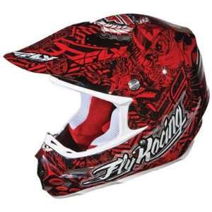  Fly Racing F2 Carbon Helmet , Color Black/Red, Size Md 