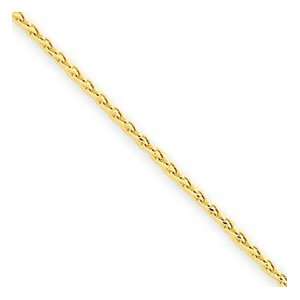  14k 1.2mm D/C Spiga Chain Bracelet , Size 6 Jewelry