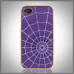  Purple & Silver Spiderweb on Gold Laser Etched metal 