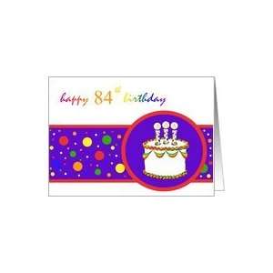  84th Happy Birthday Cake rainbow design Card: Toys & Games