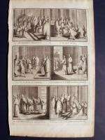 1724 PICART ANTIQUE PRINT CATHOLIC PENITENTS CEREMONY  