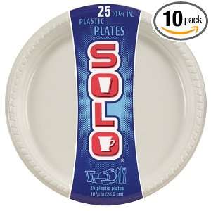  Solo White 10 Inch Plastic Plate, 25 Count Packages (Pack 