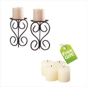 Spanish Mission Style Candleholders w/Free Candles