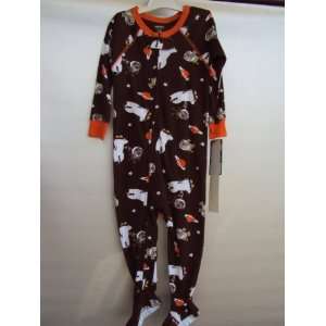   Boys One piece Footed Cotton Sleeper Brown Spacedog 12 Months Baby