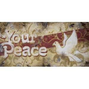 Rodney White 48W by 24H  Your Peace CANVAS Edge #3 3/4 image 