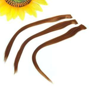    3PCS Clip On in dark brown Straight Hair Extensions Beauty