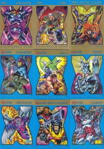   COMICS X MEN 1992 X CUTIONERS SONG HUNTER/PREY CARD SET OF 12 PROMO