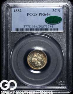   Three Cent Nickel CAC CERTIFIED PROOF PR 64+ ** SUPER PQ  