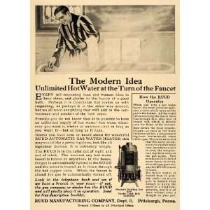  1911 Ad Ruud Manufacturing Automatic Gas Water Heater 