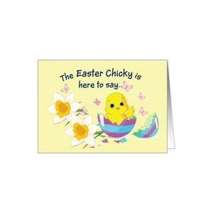  Happy Easter (Easter Chicky / Lilies) Card Health 