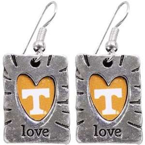  NCAA Tennessee Volunteers Team Color Love Earrings: Sports 