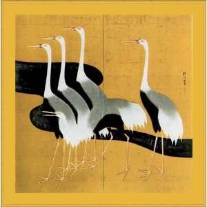  Cranes by Sakai Hoitsu   Framed Artwork