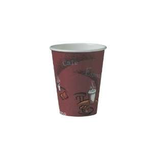 Solo 378SI 0041 8 oz Bistro Single Sided Poly Paper Hot Cup (20 Packs 