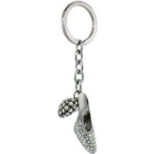 High Heel Shoe & Heart Key Chain, Key Ring, Key Holder, Key Tag , Key 