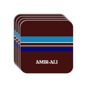   Name Gift   AMIR ALI Set of 4 Mini Mousepad Coasters (blue design