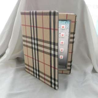 Magnetic Smart Leather Cover Case Stand For iPad 2 Grid  