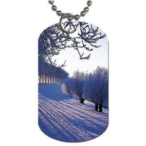  Snow scenery Dog Tag with 30 chain necklace Great Gift 