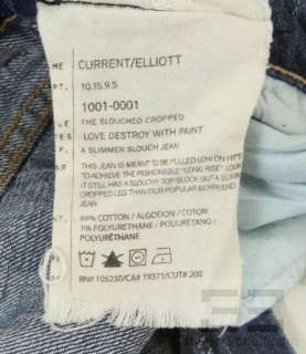 Current/Elliot Medium Wash Distressed Cropped Jeans Size 28  