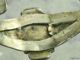 OLD HAND WROUGHT INGOT STERLING SILVER NAVAJO PETRIFIED WOOD CHILDS 