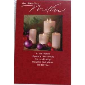 Christmas Card MOM God Bless You Mother.. At This Season of Peace and 