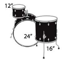 Gretsch USA Custom 3 Pc Rock Drum Shell Pack QD R463  