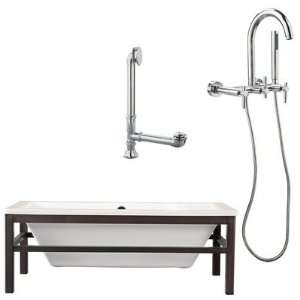  Tella 67 Tub with Wall Mount Faucet and Lever Handles in 