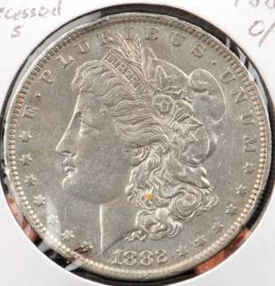 1882 O/S VAM 4 Morgan Silver Dollar   Ch. About Unc.  