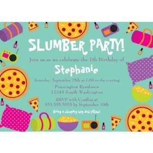  Cute fun girls birthday slumber party invitation (10 pack 