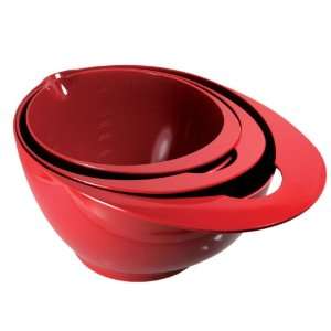  Precidio Melamine Mixing Bowls, Set of 3, Red: Kitchen 