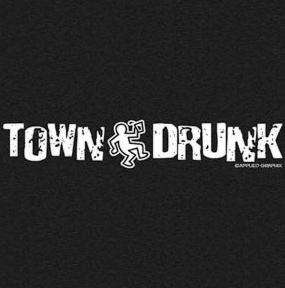 Town Drunk Funny Distressed Drinking T Shirt S,M,L,XL  