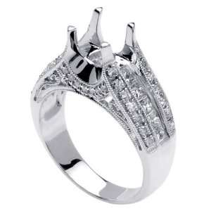  950 Platinum Semi Mount Petite Engagement Ring (1.00ct 
