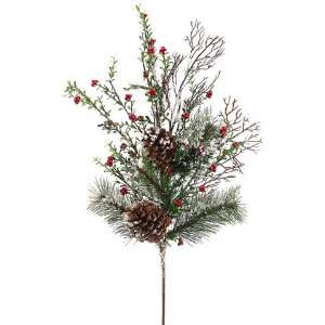  27 Iced Pine Cone/Berry/ Myrtle/Pine Spray Green Ice (Pack 