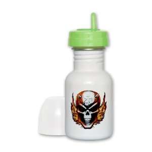  Sippy Cup Lime Lid Skull with Flames Iron Cross and Spikes 