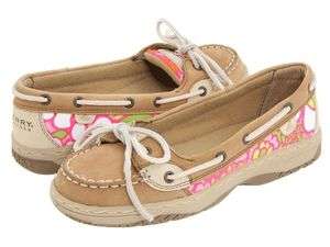 Sperry Top Sider ANGELFISH Linen XL Floral 1eye Boat Shoes NIB Youth 