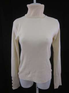 CLAUDIE PIERLOT White Cotton Long Sleeve Turtleneck Sweater Sz 2 