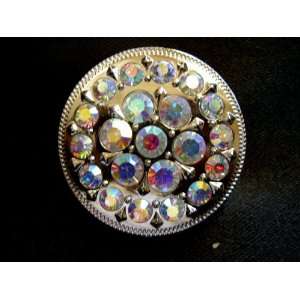  4 SILVER CLEAR CRYSTALS CONCHOS HEADSTALL BLING TACK 
