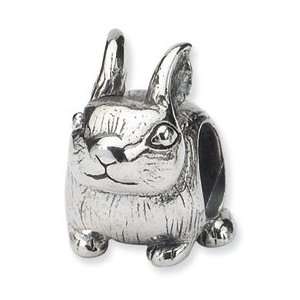 Reflections by SimStars Bunny Rabbit Silver Bead Charm QRS1188 fits 