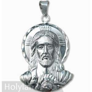  Sterling Silver Jesus Sacred Heart Pendant (925) #3 
