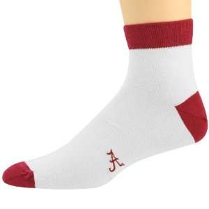    Alabama Crimson Tide White Crimson Low Cut Socks