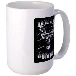   Mug Coffee Drink Cup Deer Hunter Buck Rack and Rifles: Everything Else
