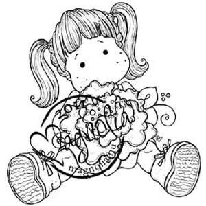   : Sweet Crazy Love Cling Stamp Tilda With Peony Tails: Home & Kitchen