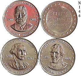 Vintage 1960s Shell Oil Co. Presidents Coins Set of 10  