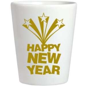   Happy New Year Shot Glass Custom Ceramic Shotglass