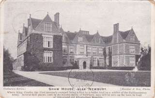 Shaw House Newbury old UK 1920s view Postcard  