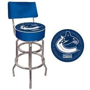  NHL Vancouver Canucks Padded Bar Stool with Back: Home 