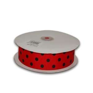  Grosgrain Ribbon Polka Dot 3/8 inch 50 Yards, Red with 