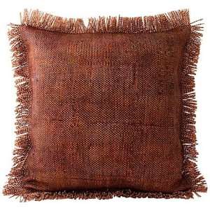  Lance Wovens Bohemian Black Cherry Leather Pillow