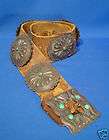 Old Pawn Navajo Concha Belt Sterling Silver & Turquoise