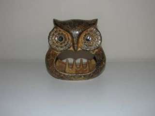 VTG Larson Era OMC JAPAN Pottery OWL INCENSE HOLDER  