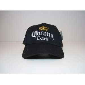  Corona Extra Baseball Hat Cap Black Adj. Velcro Back New 